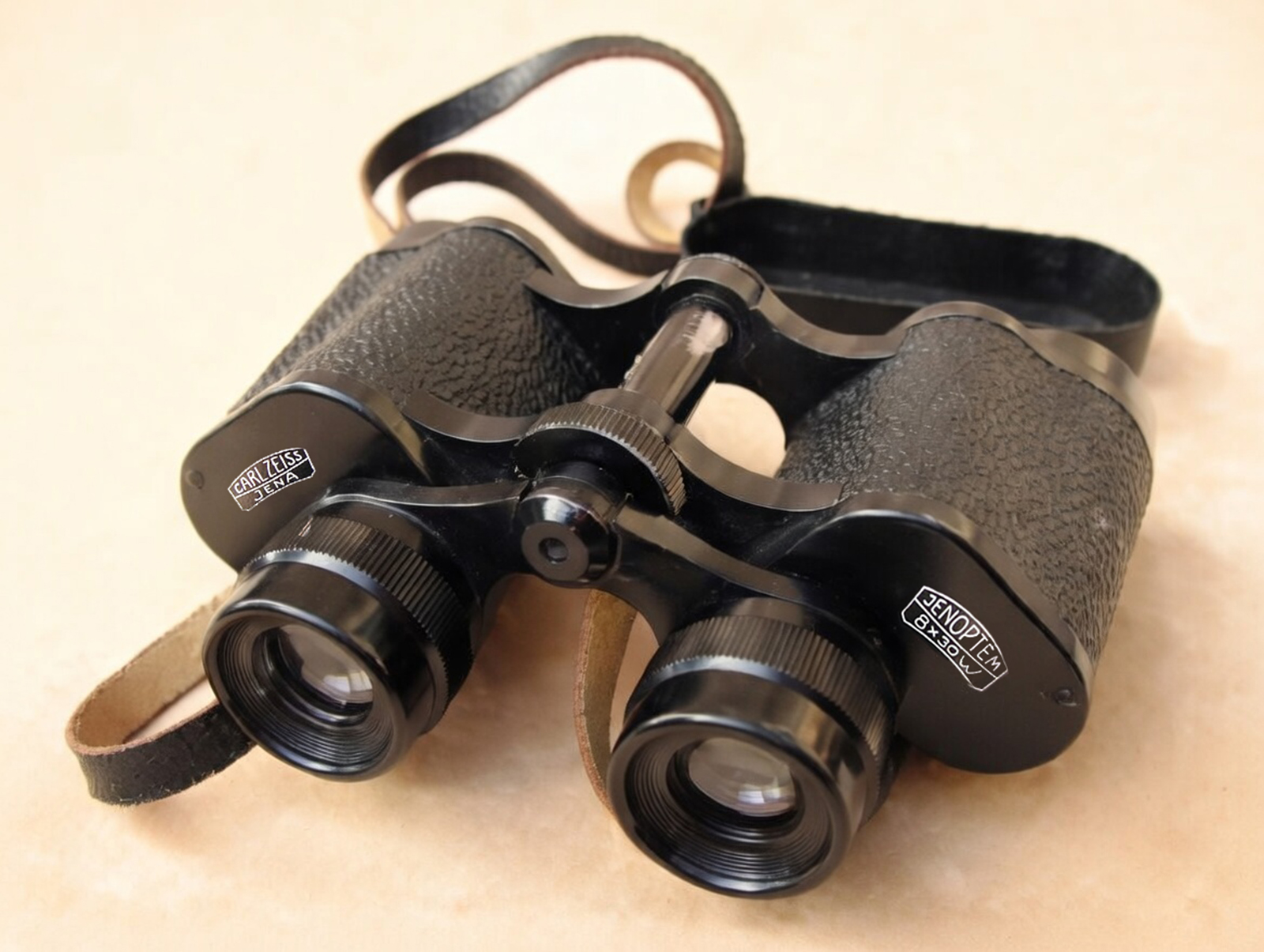 Genuine Carl Zeiss Jena  Jenoptem 8 x 30  binoculars with leather case